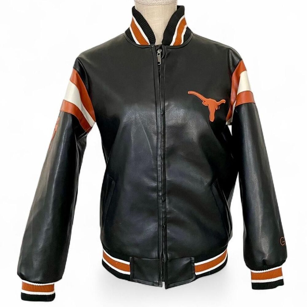 UT Austin Longhorns Letterman Bomber Jacket - Picture 3 of 8